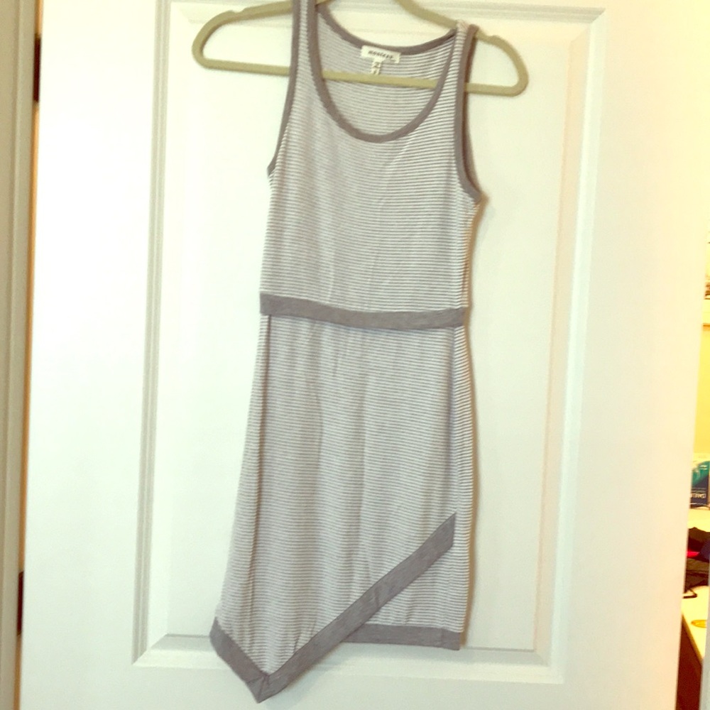 Bodycon  gray and white striped dress
